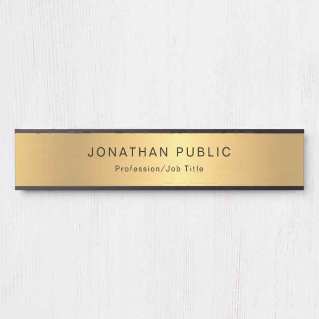 Trendy Gold Look Glamour Modern Professional Door Sign (Front)