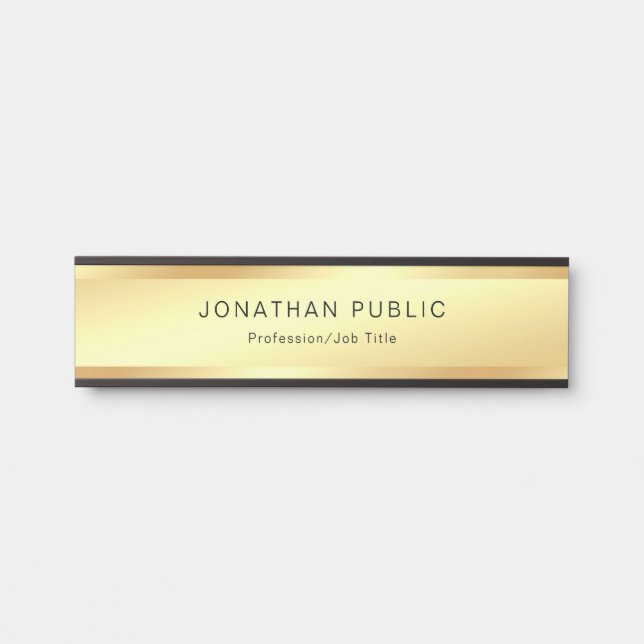 Trendy Gold Look Glamour Professional Modern Cool Door Sign (Front)