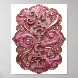 Trendy Gold MAGICAL Slogan Design Poster