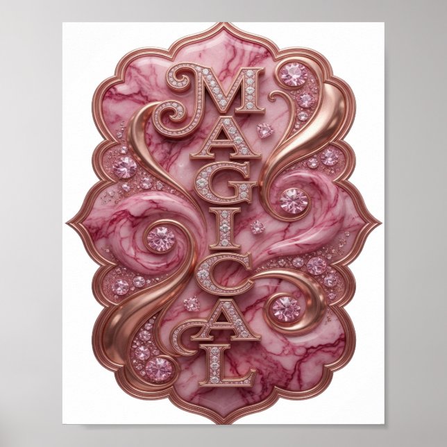 Trendy Gold MAGICAL Slogan Design Poster (Front)