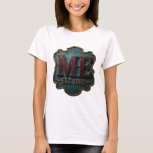 Trendy Gold ME EST 1983 Graphic Design T-Shirt