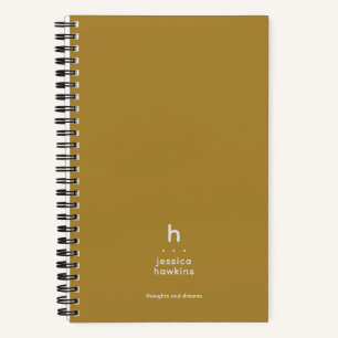 Trendy Gold Modern Monogram Notebook