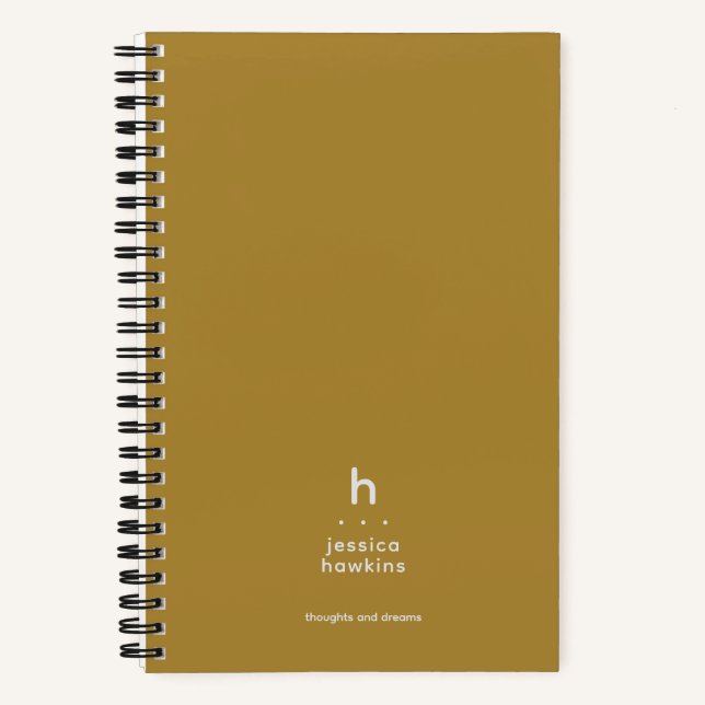 Trendy Gold Modern Monogram Notebook (Front)
