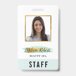 trendy gold personalised photo business ID Badge