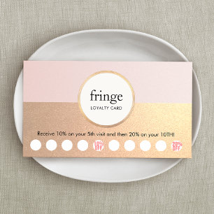 Trendy Gold PINK Beauty Salon 10 Punch Loyalty Card