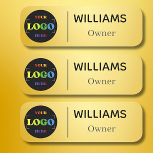 Trendy Gold Safety Pin Name Magnetic Custom Logo Name Tag