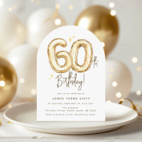 Trendy Gold Sixty Balloon 60th Birthday Party