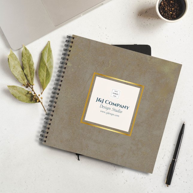 Trendy Gold Texture Logo Business Notebook (Creator Uploaded)