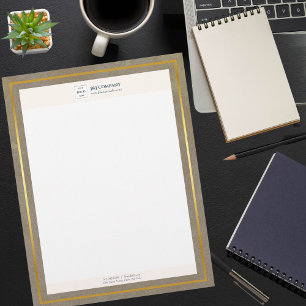 Trendy Gold Texture Logo Custom Letterhead