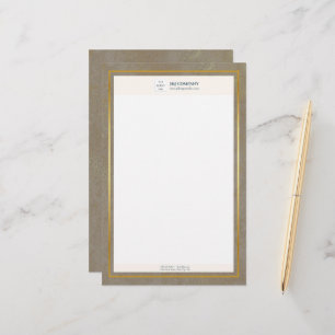 Trendy Gold Texture Logo Stationery