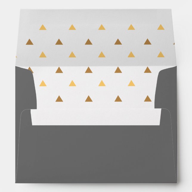 Trendy Gold Triangles & Grey Envelopes (Back (Bottom))
