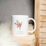 Trendy Gold Watercolor Flower Letter Y | Monogram  Coffee Mug<br><div class="desc">Trendy Gold Watercolor Flower Letter Y | Monogram</div>