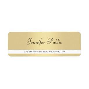 Trendy Gold White Handwritten Script Simple Modern