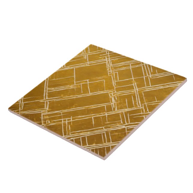 Trendy Gold White Vintage Art Deco Collection Tile (Side)