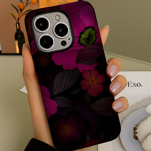 Trendy Gothic Dark Romance Plum Flower iPhone 16 Pro Max Case