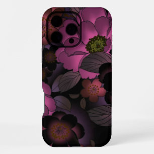 Trendy Gothic Dark Romance Plum Flower iPhone 16 Pro Max Case