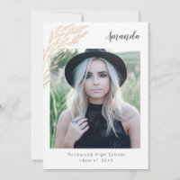 Trendy Grad Announcement/invite Faux Gold Branch