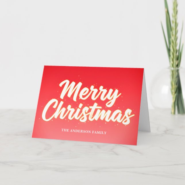 Trendy Gradient Merry Christmas Modern Holiday Card (Front)