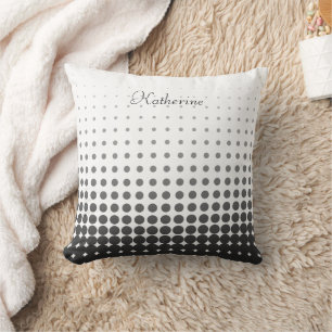 Trendy Gradient Polka Dots Custom Name Cushion
