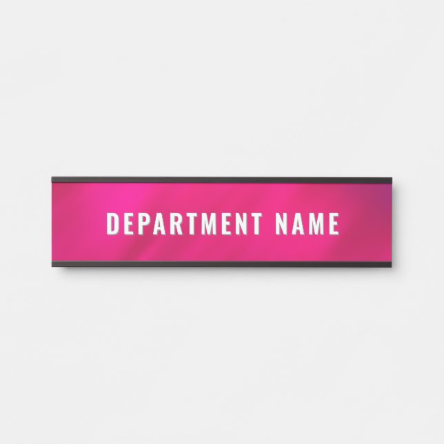 Trendy Gradient Simple Department Name Door Sign (Front)