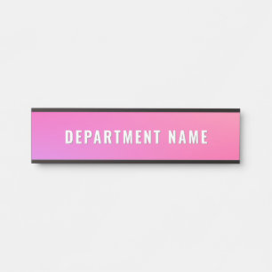 Trendy Gradient Simple Department Name Door Sign