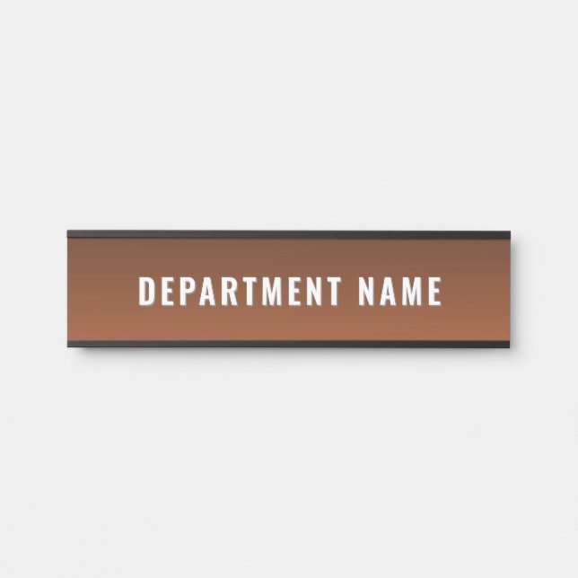 Trendy Gradient Simple Department Name Door Sign (Front)