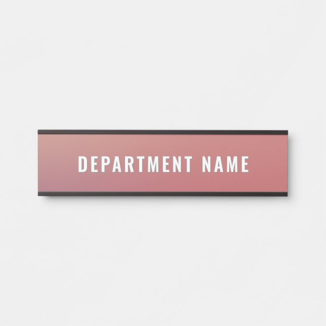 Trendy Gradient Simple Department Name Door Sign (Front)
