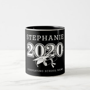 Trendy Graduate Class of 2020 Cap Two-Tone Coffee Mug