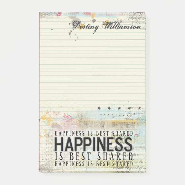 Trendy Graffiti Note Paper High School Happiness (Front)