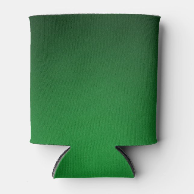 Trendy Grainy Green-Black Vignette Can Cooler (Front)