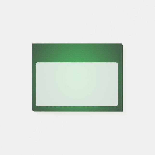 Trendy Grainy Green-Black Vignette Post-it Notes (Front)