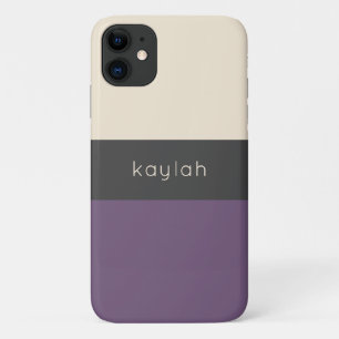 Trendy Grape Colour Block Pattern with Any Name Case-Mate iPhone Case