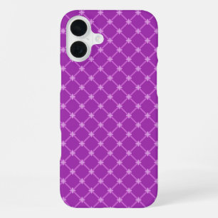 Trendy Grape, Purple Criss-Cross Pattern iPhone 16 Plus Case