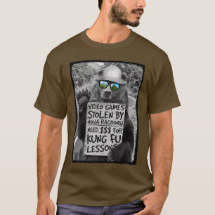 Trendy Graphic Bear Need Money For Kung Fu Lessons T-Shirt