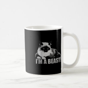 Trendy Graphic Cat Stamp I'm A Beast Coffee Mug