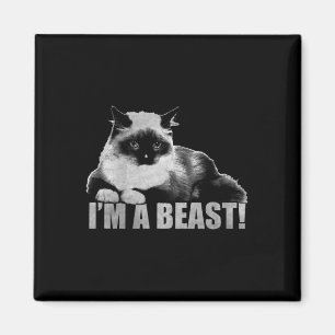 Trendy Graphic Cat Stamp I'm A Beast Magnet