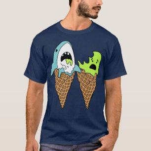 Trendy Graphic Shark Bite Ice Cream Cones T-Shirt