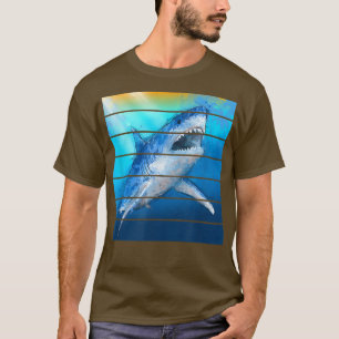 Trendy Graphic Shark Photo Panels  T-Shirt