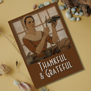 Trendy Grateful and Thankful Thanksgiving G. Moore Holiday Card
