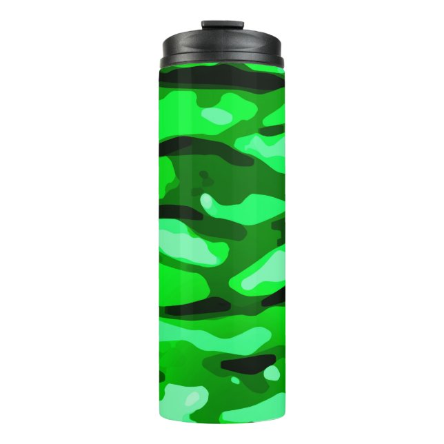 Trendy Green Abstract Pattern Thermal Tumbler (Front)