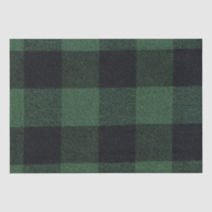 Trendy Green and Black Buffalo Plaid Cosy Tissue Paper