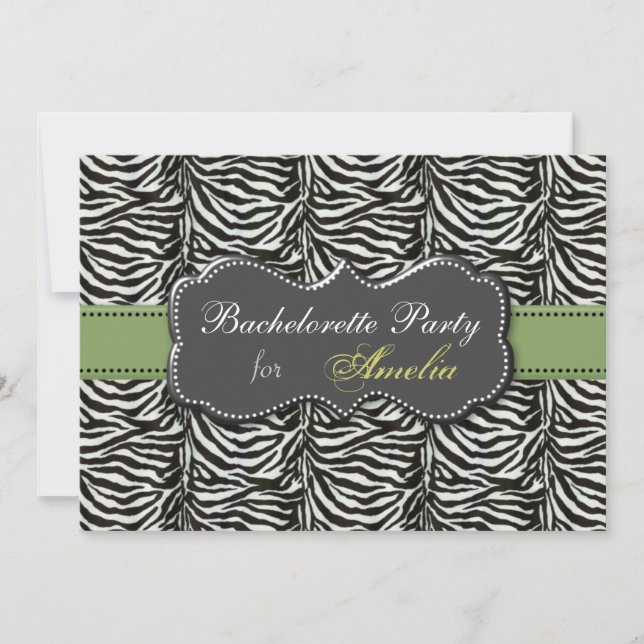 trendy green Bachelorette Party Invitations (Front)