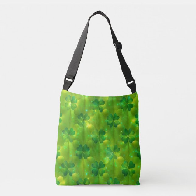 Trendy Green Clover 4 Lists Collection Crossbody Bag (Front)