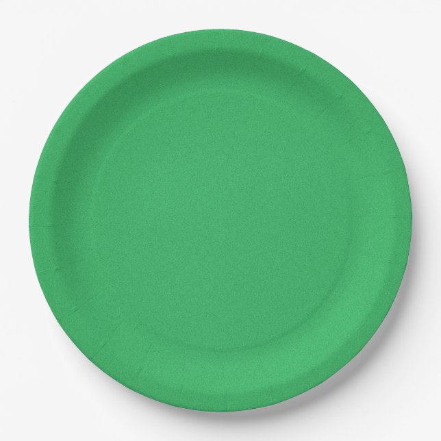 Trendy Green Grainy Background Paper Plate (Front)