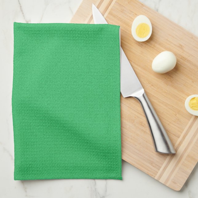 Trendy Green Grainy Background Tea Towel (Quarter Fold)