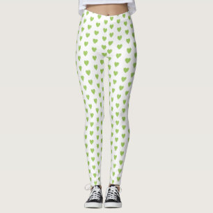 Trendy Green Heart Leggings