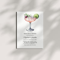 Trendy Green & Pink Cocktail Rehearsal Dinner