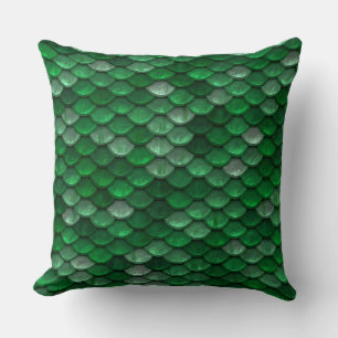 Trendy Green Scale Pattern Cushion