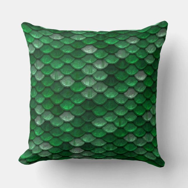 Trendy Green Scale Pattern Cushion (Front)