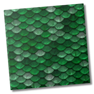 Trendy Green Scale Pattern Tile